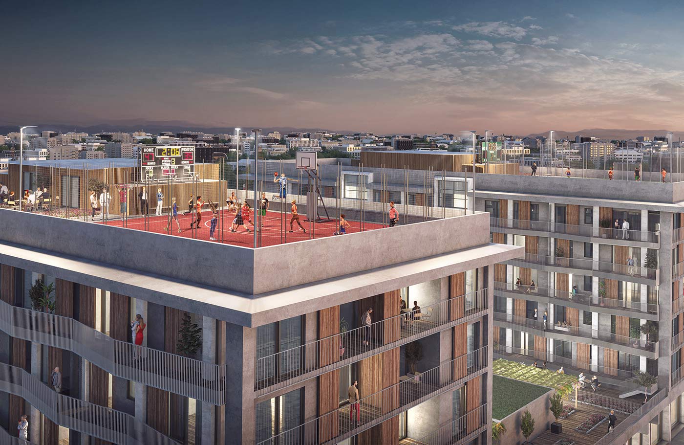 Da Vinci Living nuova costruzione Trezzano render tramonto